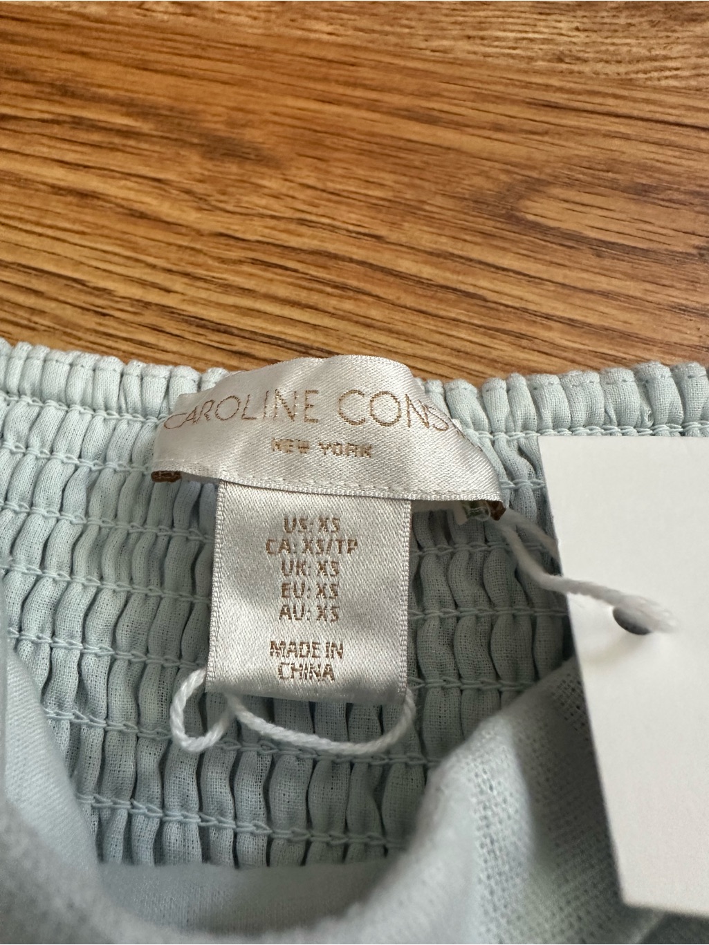 Nwt Caroline Constas Strapless Pleated Maxi Dress Xs Linen Blend Baby Blue — image 5 of 8